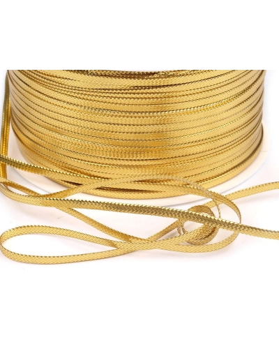 Şnur plat lurex, gol în interior, lățime 2,5 mm - 50 m | Mimib