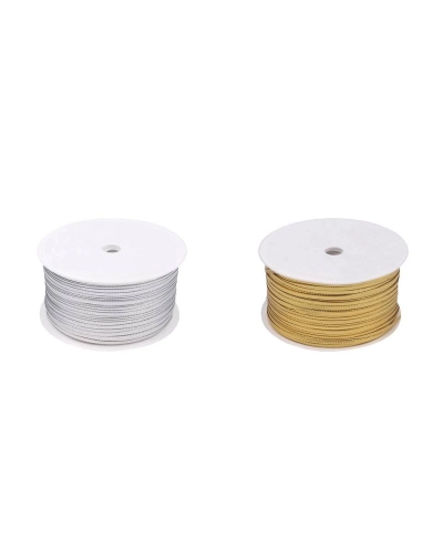 Şnur plat lurex, gol în interior, lățime 2,5 mm - 50 m | Mimib