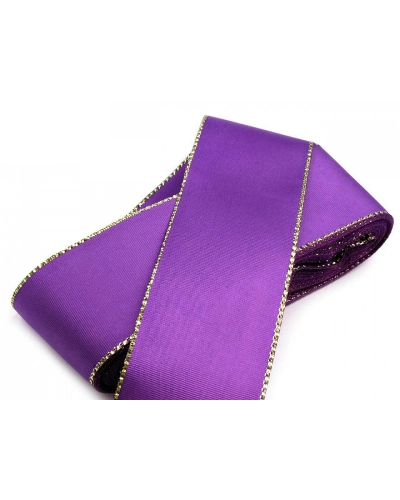 Panglică din tafta cu lurex, lățime 40 mm - 10 m | Mimib