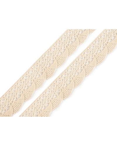 Dantelă bumbac croşetată, lățime 32 mm - 30 m | Mimib