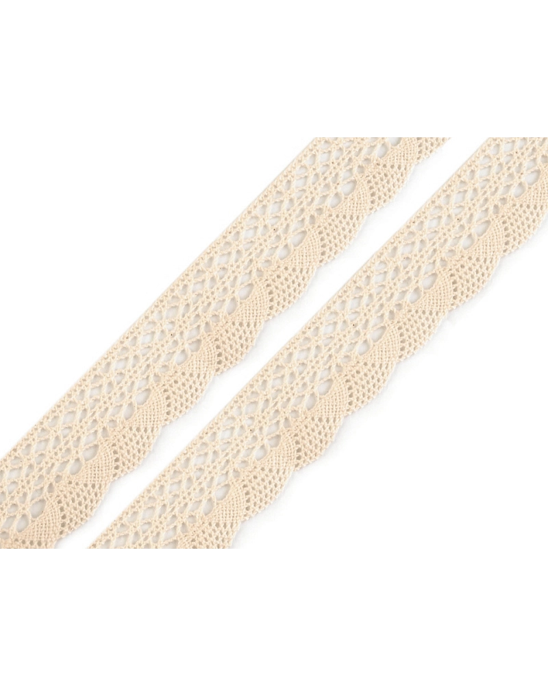 Dantelă bumbac croşetată, lățime 32 mm - 30 m | Mimib