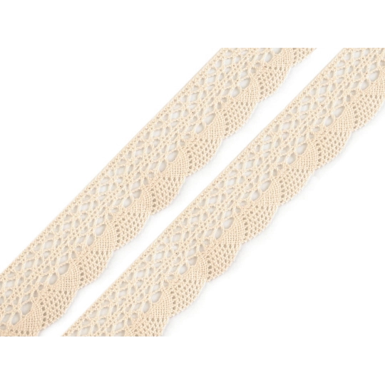 Dantelă bumbac croşetată, lățime 32 mm - 30 m | Mimib