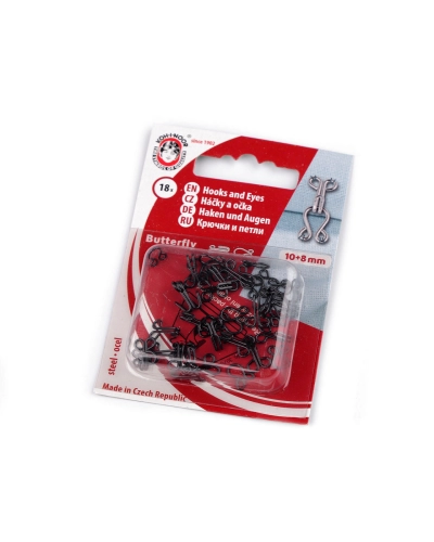 Háčiky a očká veľkosť 15+14, 13+12, 12+20, 10+8 mm - 1 krab. | Mimib