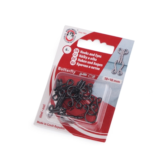 Háčiky a očká veľkosť 18+16 mm a 20+18 mm - 1 krab. | Mimib