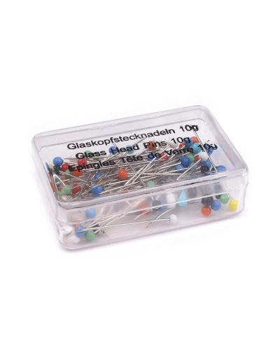 Bolduri cu cap din sticlă, lungime 32 mm - 1 cutie | Mimib