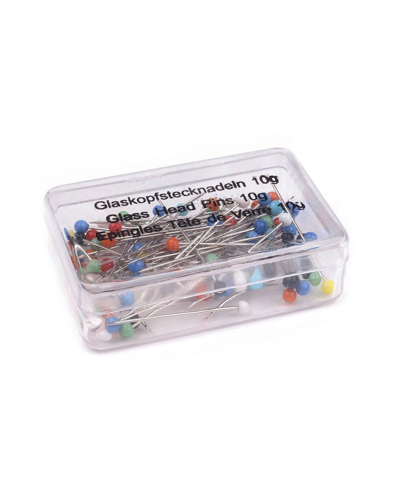 Bolduri cu cap din sticlă, lungime 32 mm - 1 cutie | Mimib