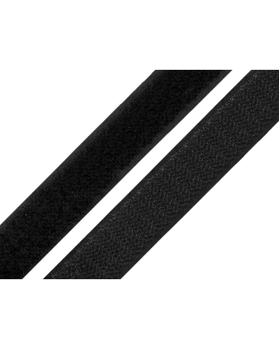 Bandă arici, complet (puf + scai), negru, 20 mm - 25 m | Mimib