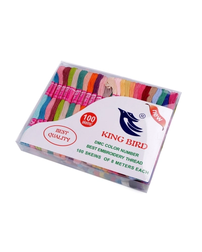 Aţă de brodat tip Mouline Grus, set 100 jurubiţe/8 m - 100 buc. | Mimib