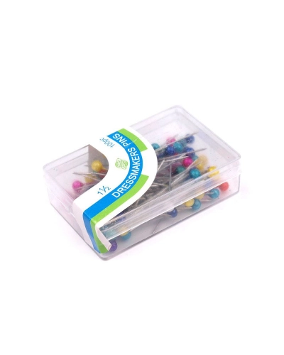 Bolduri cu cap din plastic, sidefate, lungime 38 mm - 1 cutie | Mimib