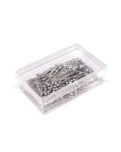 Bolduri cu cap din plastic, argintii, lungime 25 mm - 1 cutie | Mimib