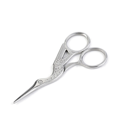 Foarfecă pentru broderie, model barză, lungime 9,5 cm - 1 buc. | Mimib