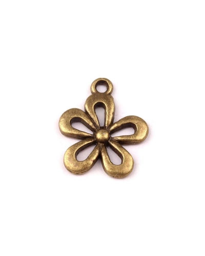 Kovový prívesok / ťaháčik na zips kvet 15x18 mm - 10 ks | Mimib