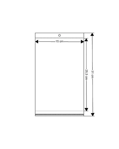 PP vrecko s lepiacou lištou a závesom 15x25,5 cm - 100 ks | Mimib