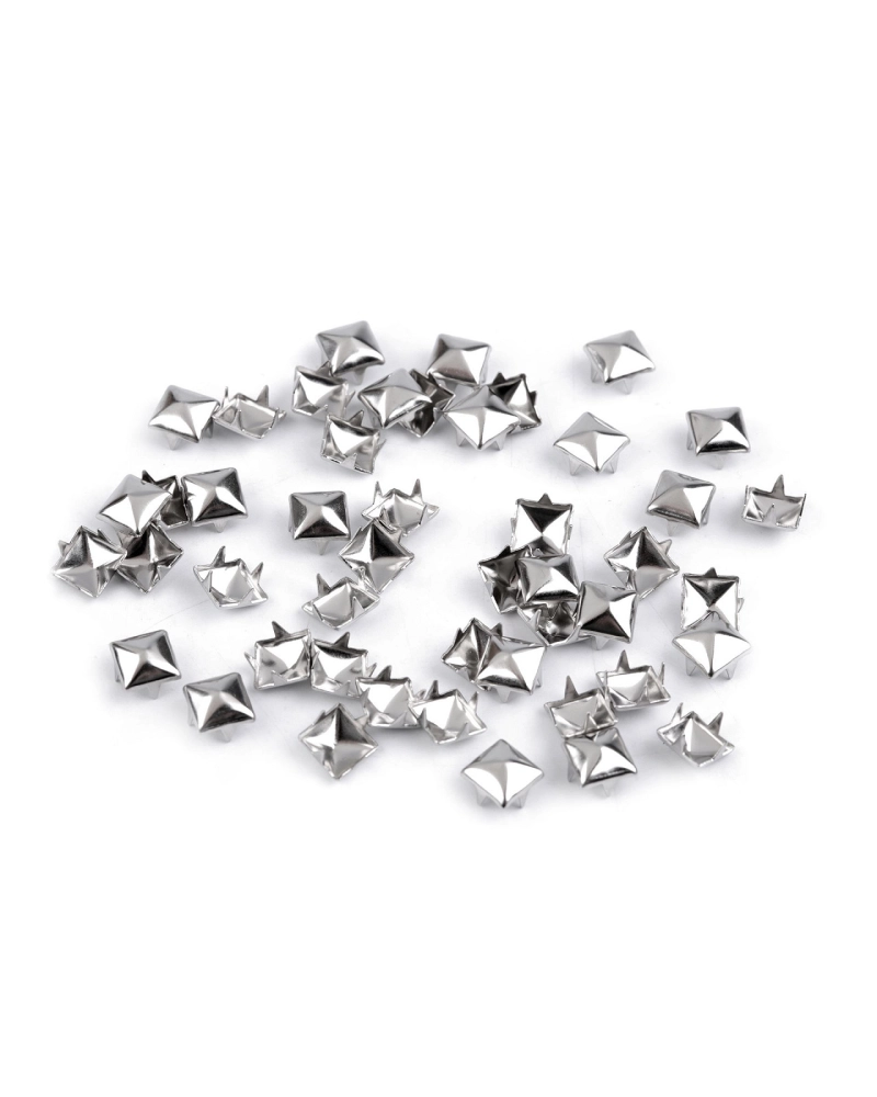 Cvočky na oblečenie z nerezovej ocele 7x7 mm pyramída - 50 ks | Mimib
