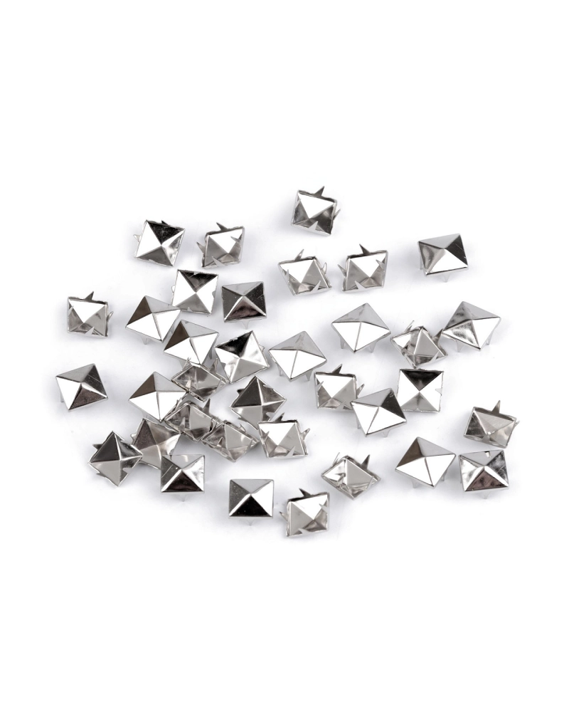 Cvočky na oblečenie z nerezovej ocele 12x12 mm pyramída - 50 ks | Mimib