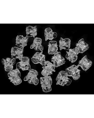 Štipec do vlasov malý 10x13 mm transparent - 20 ks | Mimib