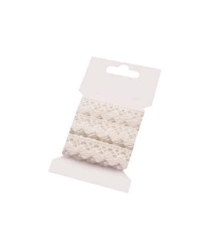 Dantelă bumbac croşetată, lățime 15 mm - 1 card | Mimib