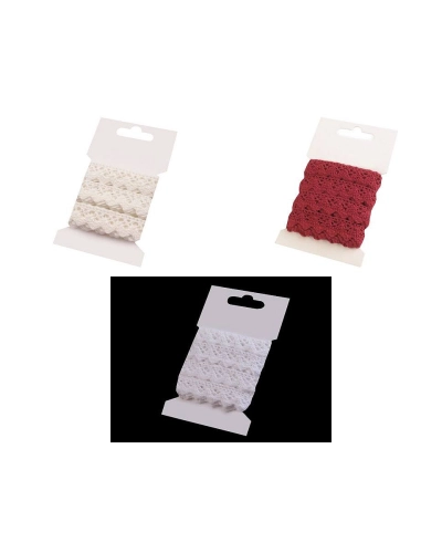 Dantelă bumbac croşetată, lățime 15 mm - 1 card | Mimib