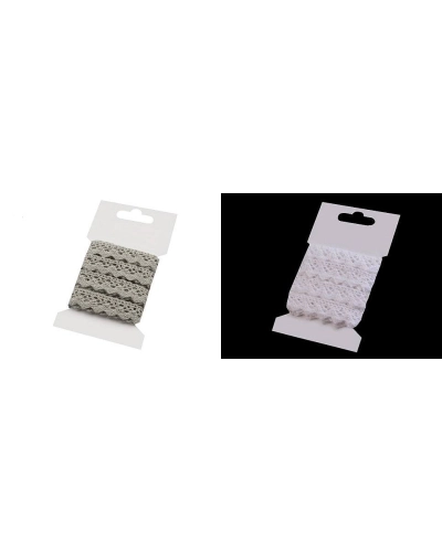 Dantelă bumbac croşetată, lățime 15 mm - 1 card | Mimib