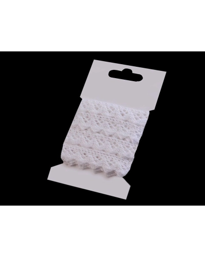 Dantelă bumbac croşetată, lățime 15 mm - 1 card | Mimib
