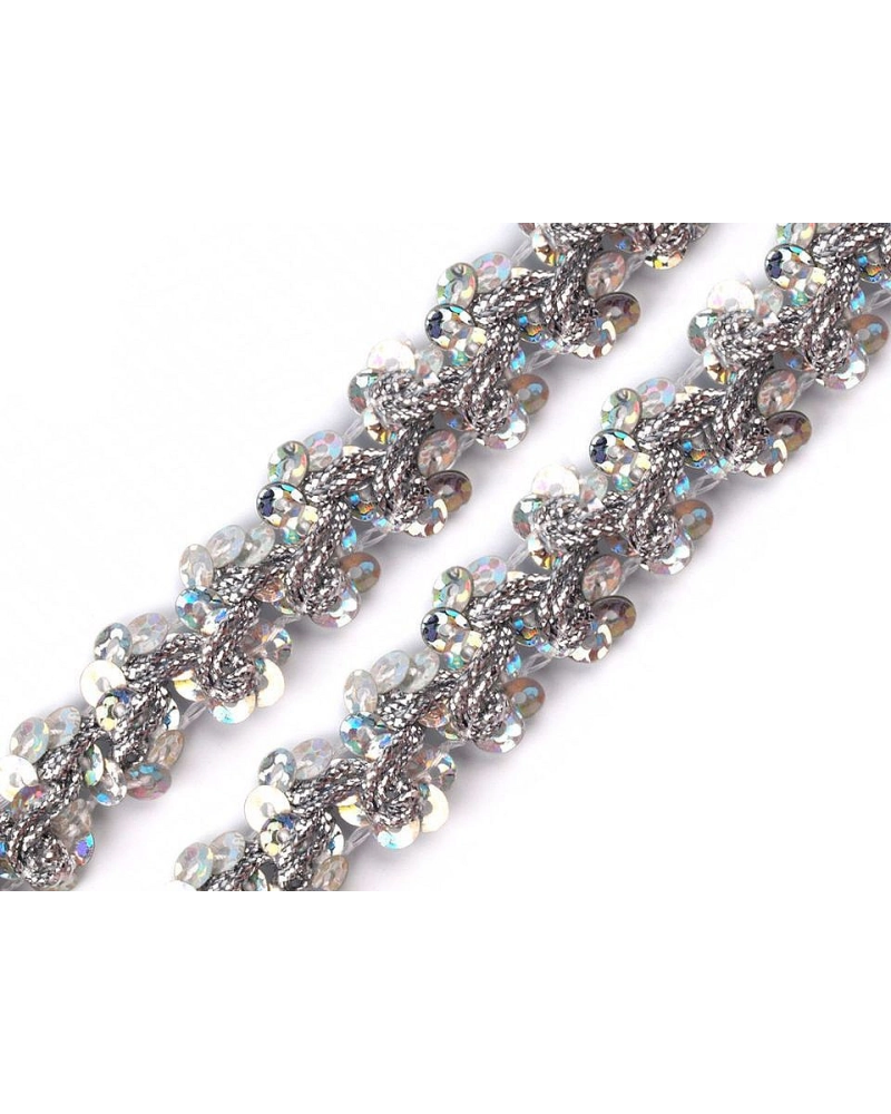 Bandă decorativă cu paiete, lățime 15 mm - 1 m | Mimib