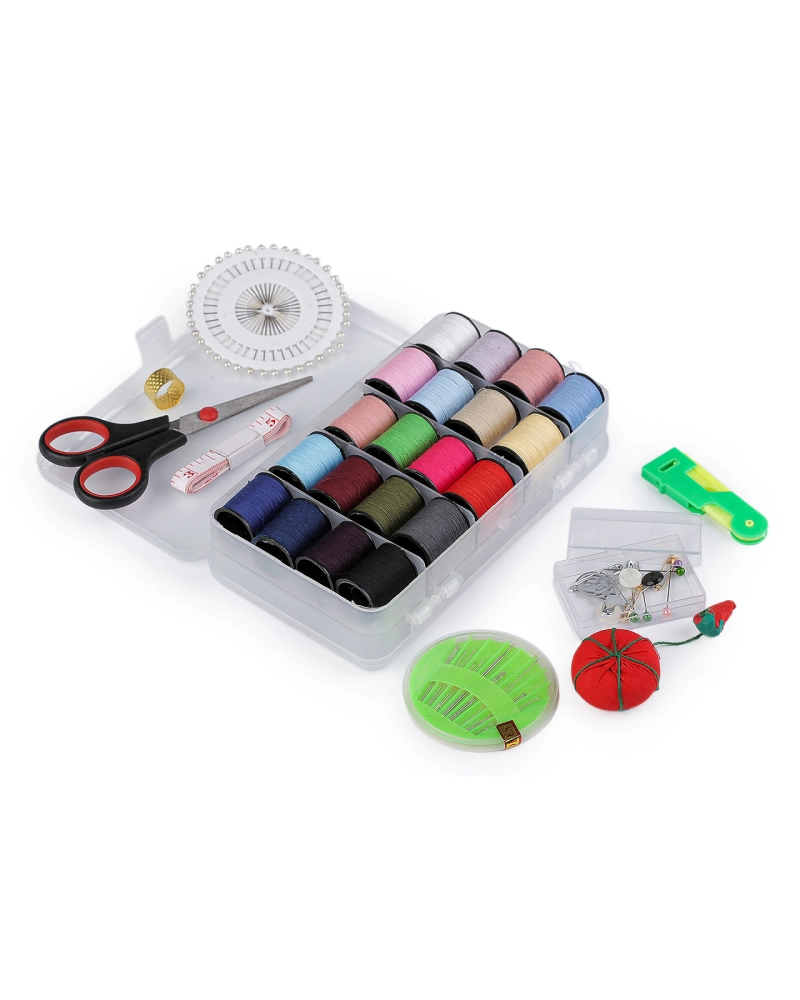 Set de cusut în cutie plastic cu organizator - 1 set | Mimib