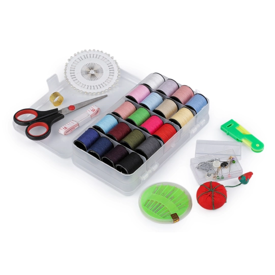 Set de cusut în cutie plastic cu organizator - 1 set | Mimib