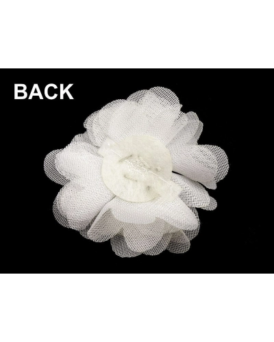 Flori textile cu perle și strasuri,5 cm - 10 buc. | Mimib
