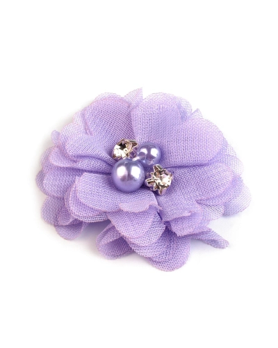Flori textile cu perle și strasuri,5 cm - 10 buc. | Mimib