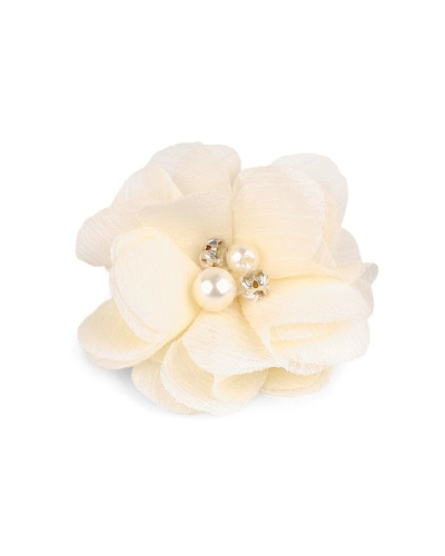 Flori textile cu perle și strasuri,5 cm - 10 buc. | Mimib