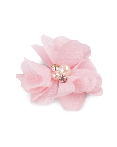 Flori textile cu perle și strasuri,5 cm - 10 buc. | Mimib