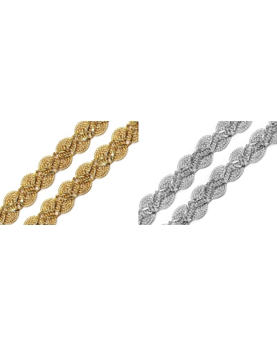 Galon decorativ cu fir metalic, lățime 25 mm - 18 m | Mimib