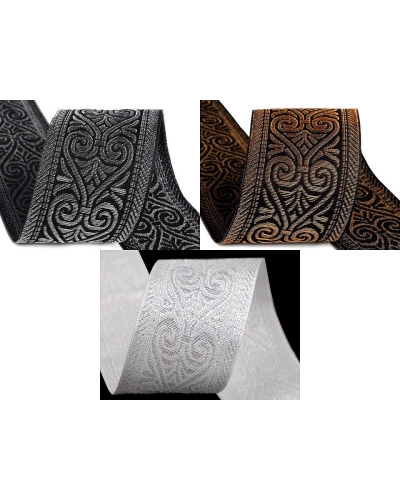 Panglică țesută tip Jacquard, lățime 50 mm - 1 m | Mimib