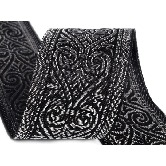 Panglică țesută tip Jacquard, lățime 50 mm - 1 m | Mimib