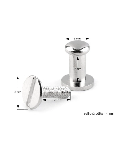 Butoni cu șurub pentru pielarie, Ø6 mm - 10 pereche | Mimib