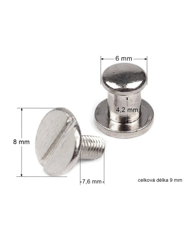 Butoni cu șurub pentru pielarie, Ø6 mm - 10 pereche | Mimib