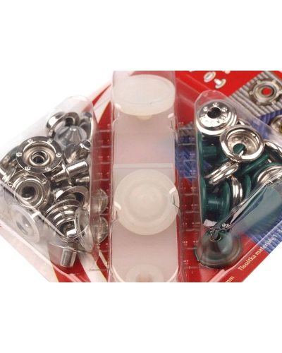 Capse metalice cu aplicator, Ø15 mm - 1 card | Mimib