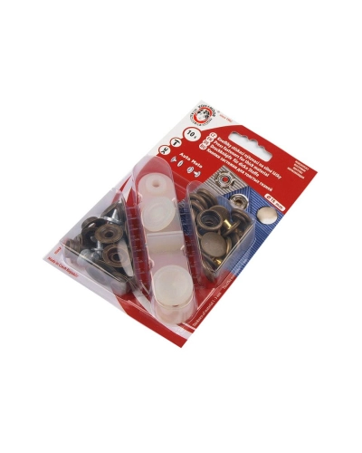 Gombíky stláčacie s krúžkom Ø15 mm na hrubé látky - 1 kar.