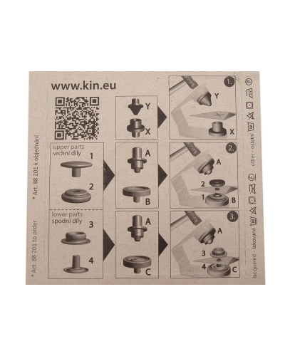 Capse metalice cu aplicator, finisaj alamă antică, Ø15 mm - 1 card | Mimib