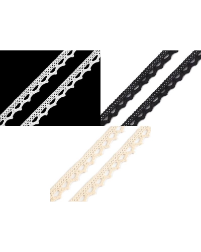 Dantelă bumbac croşetată, lățime 11 mm - 22.5 m | Mimib