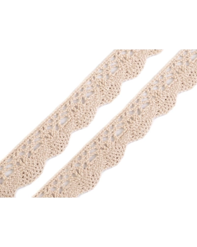 Dantelă bumbac croşetată, lățime 22 mm - 22.5 m | Mimib