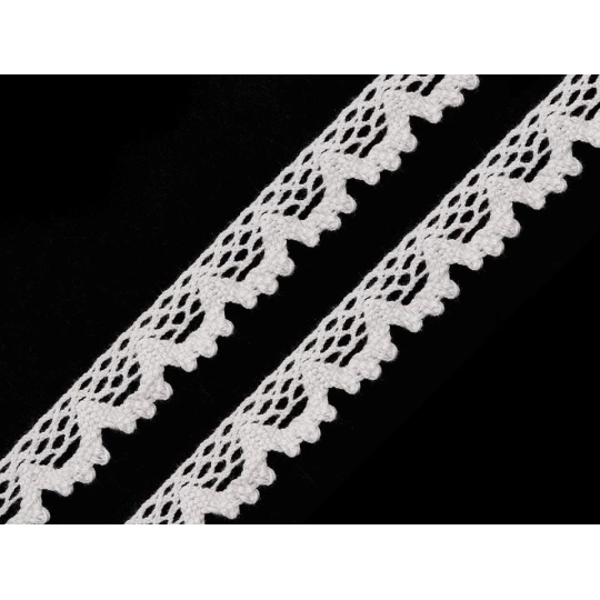 Dantelă bumbac croşetată, lățime 14 mm - 22.5 m | Mimib
