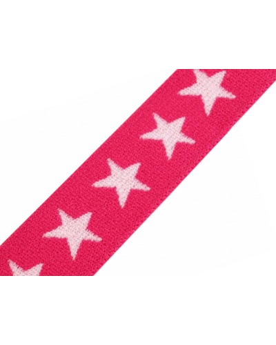 Elastic lat țesut, model steluțe, lățime 20 mm - 1 m | Mimib