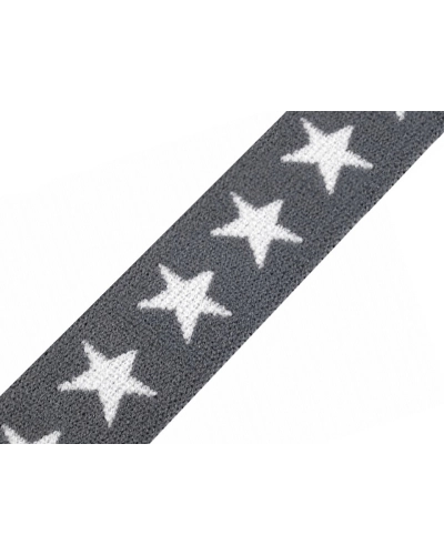 Elastic lat țesut, model steluțe, lățime 20 mm - 1 m | Mimib