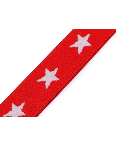Elastic lat țesut, model steluțe, lățime 20 mm - 1 m | Mimib