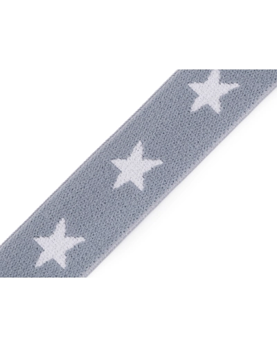 Elastic lat țesut, model steluțe, lățime 20 mm - 1 m | Mimib