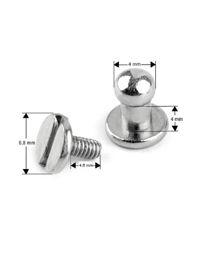 Butoni cu șurub pentru pielarie, Ø4 mm - 5 pereche | Mimib