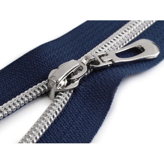 Fermoar spiralat argintiu, No 7 lungime 50 cm - 1 buc. | Mimib