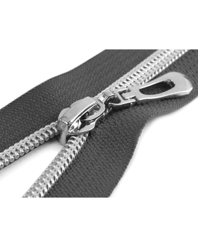 Fermoar spiralat argintiu, No 7 lungime 50 cm - 1 buc. | Mimib