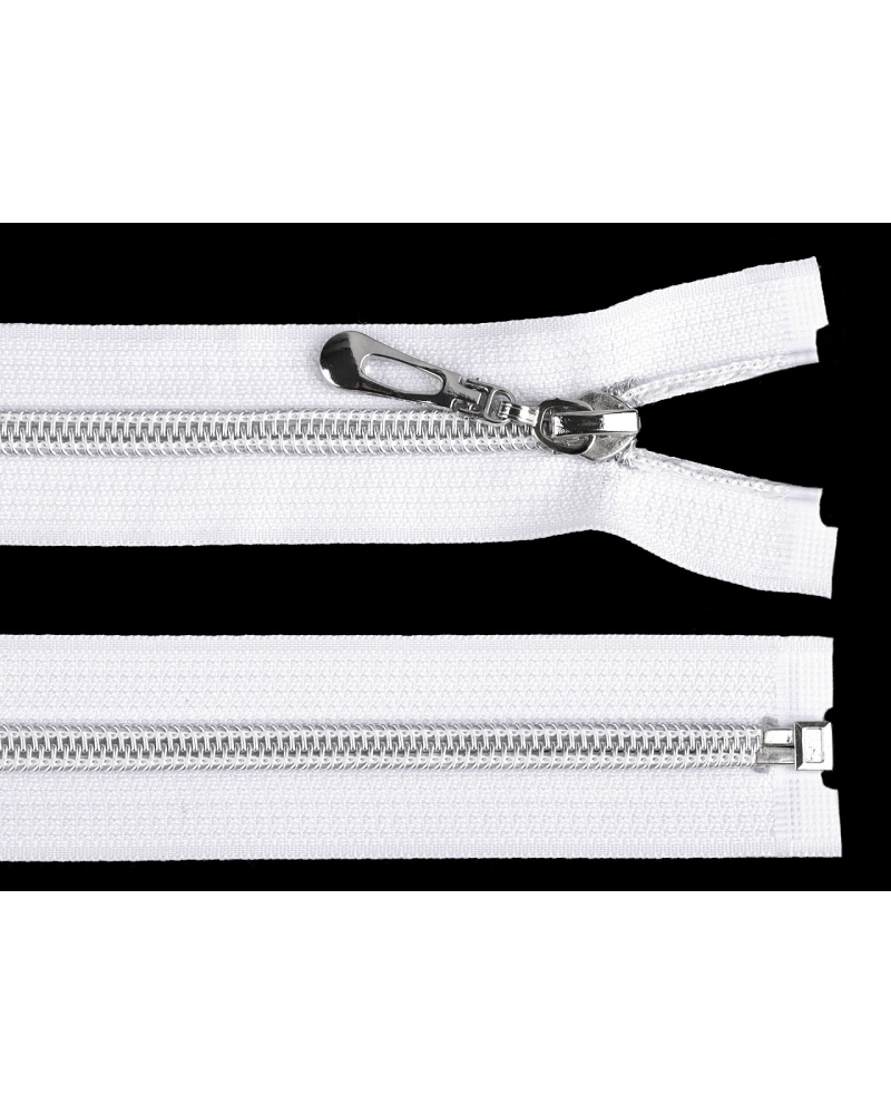 Fermoar spiralat argintiu, No 7 lungime 50 cm - 1 buc. | Mimib